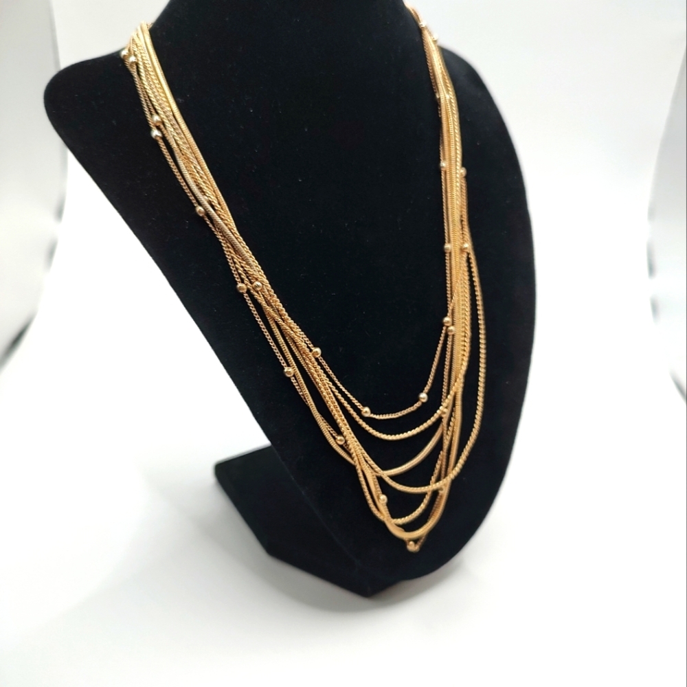 Classic Gold Tone Layered Necklace